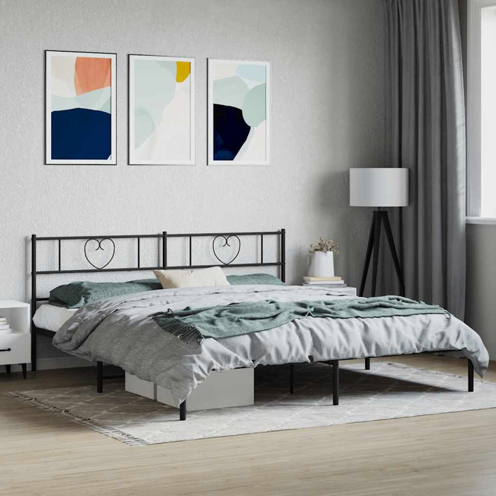 Cadru de pat metalic cu tăblie, negru, 180x200 cm - WALTI WALTI