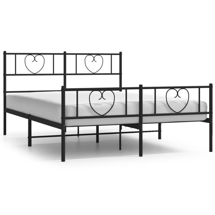 Cadru pat fără saltea, cu tăblie picioare negru 160x200cm metal WALTI