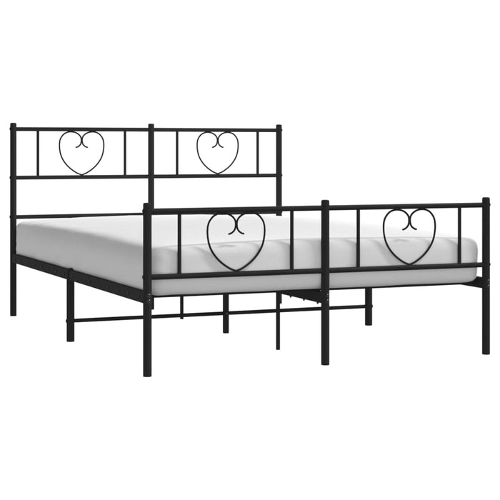 Cadru pat fără saltea, cu tăblie picioare negru 160x200cm metal WALTI
