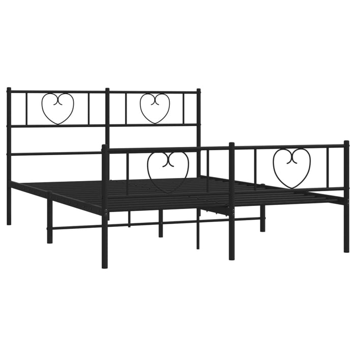 Cadru pat fără saltea, cu tăblie picioare negru 160x200cm metal WALTI