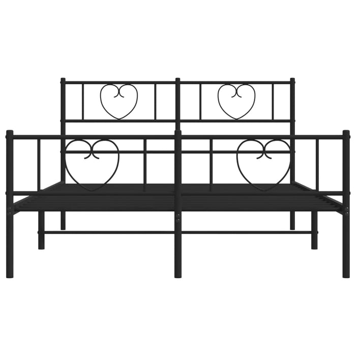 Cadru pat fără saltea, cu tăblie picioare negru 160x200cm metal WALTI