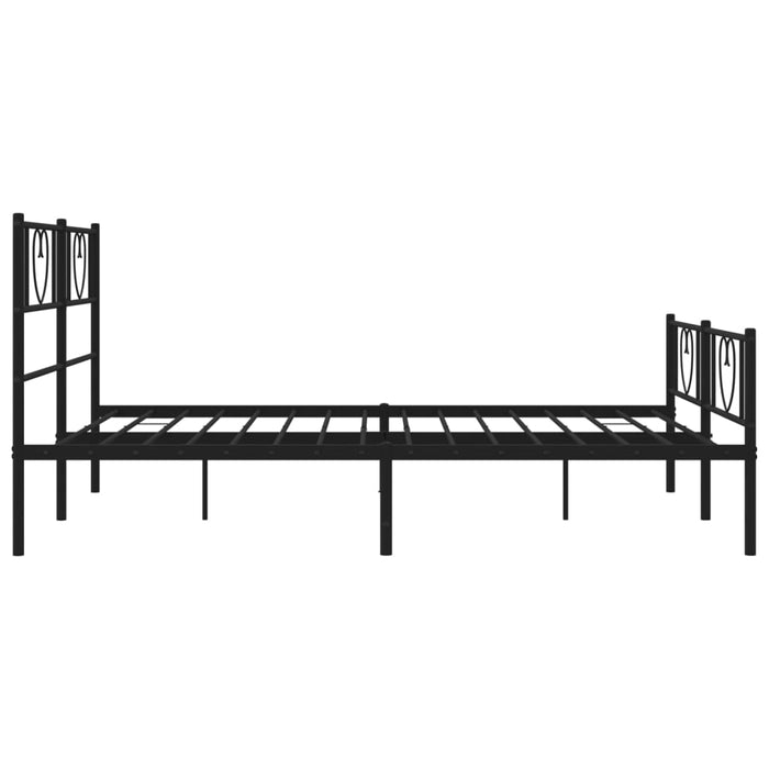 Cadru pat fără saltea, cu tăblie picioare negru 160x200cm metal WALTI