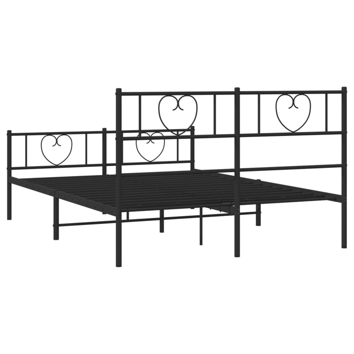 Cadru pat fără saltea, cu tăblie picioare negru 160x200cm metal WALTI