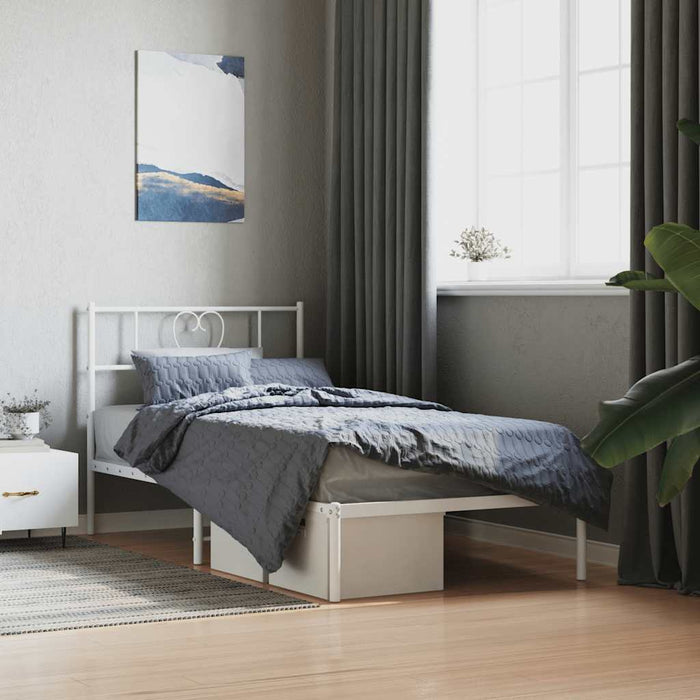 Cadru de pat din metal cu tăblie, alb, 107x203 cm - WALTI WALTI