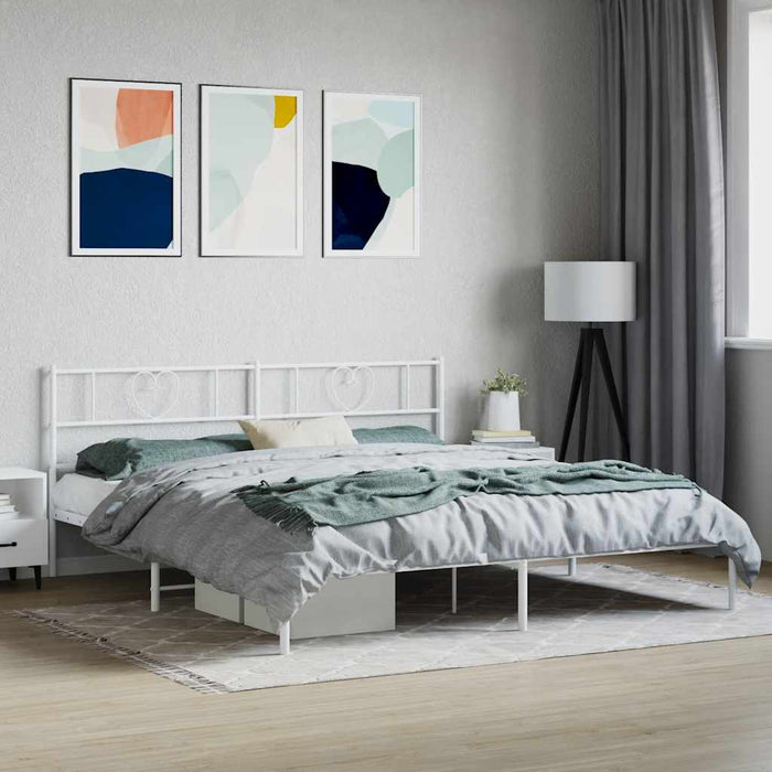 Cadru de pat metalic cu tăblie, alb, 180x200 cm - WALTI WALTI