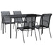 Set mobilier de grădină, 5 piese, negru, oțel și textilenă - WALTI WALTI