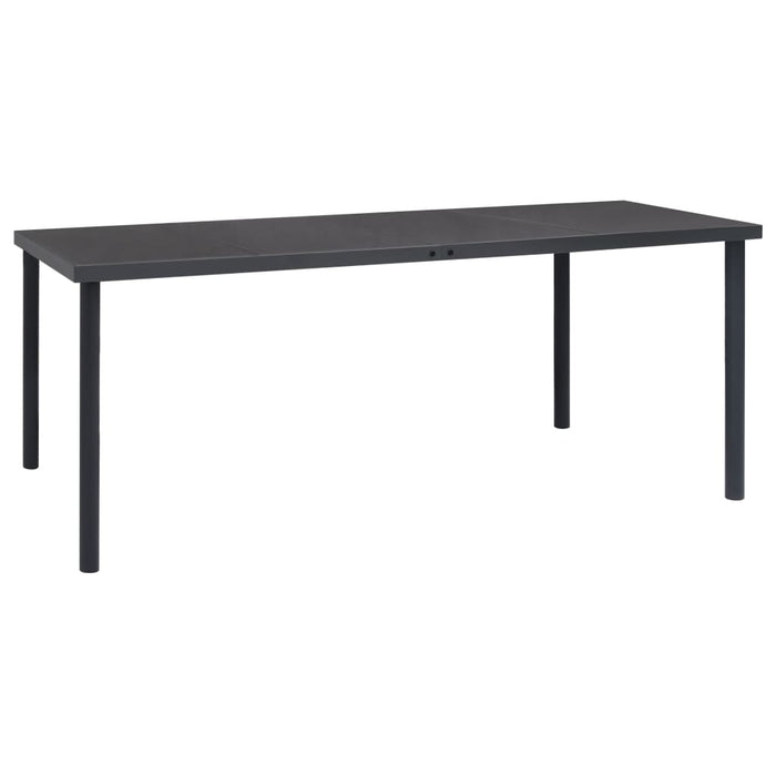 Set mobilier de grădină, 7 piese, negru, oțel și textilenă WALTI