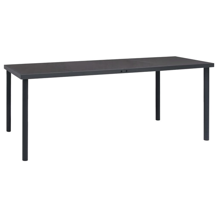 Set mobilier de grădină, 9 piese, negru, oțel și textilenă WALTI