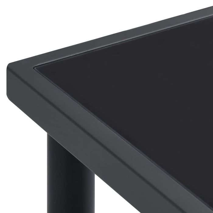 Set mobilier de grădină, 9 piese, negru, oțel și textilenă WALTI