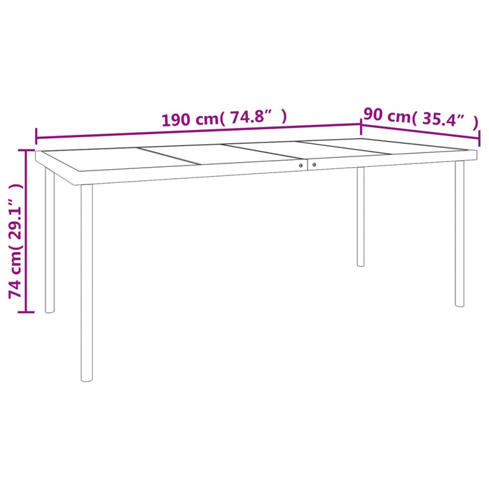 Set mobilier de grădină, 9 piese, negru, oțel și textilenă WALTI
