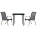 Set mobilier de grădină, 3 piese, negru, textilenă și oțel - WALTI WALTI
