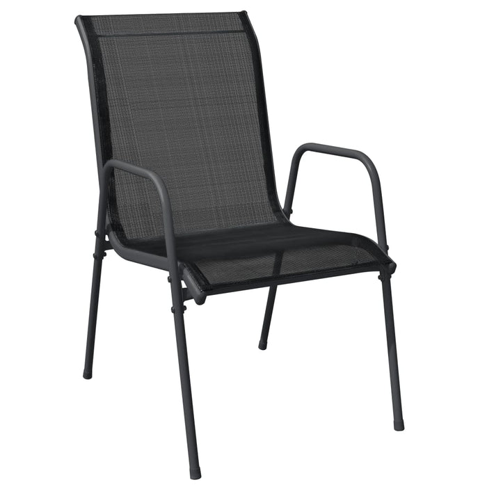 Set mobilier de grădină, 5 piese, negru, oțel și textilenă WALTI