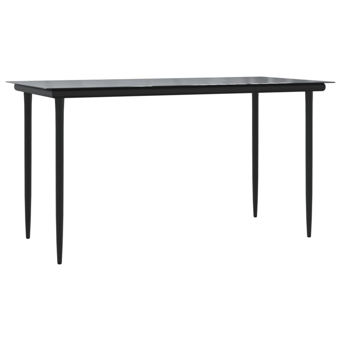 Set mobilier de grădină, 5 piese, negru, oțel și textilenă WALTI