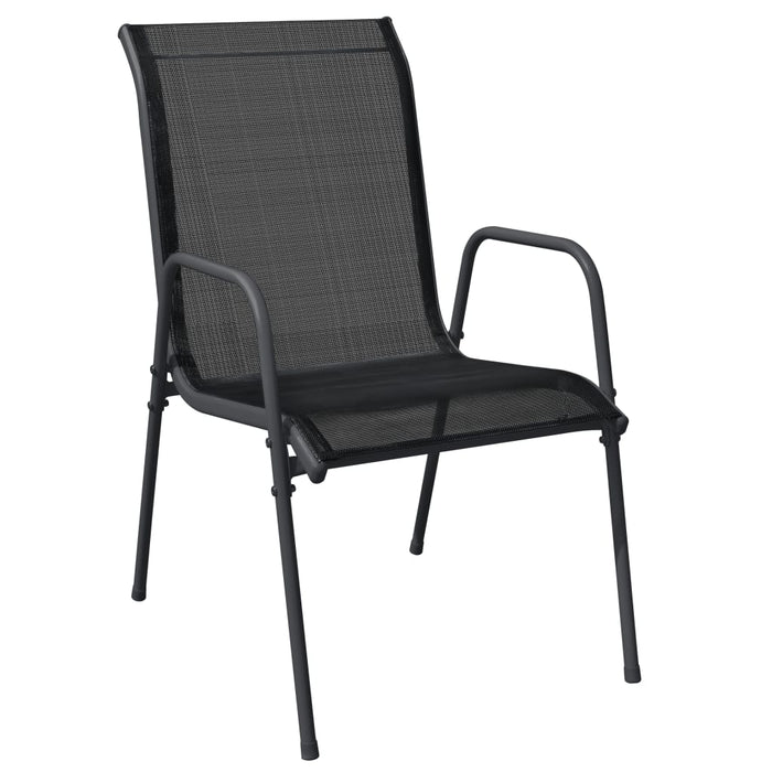 Set mobilier de grădină, 5 piese, negru, oțel și textilenă WALTI