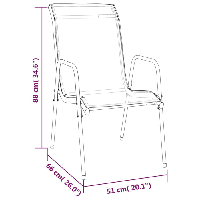 Set mobilier de grădină, 5 piese, negru, oțel și textilenă WALTI