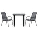 Set mobilier de grădină, 3 piese, negru, textilenă și oțel - WALTI WALTI