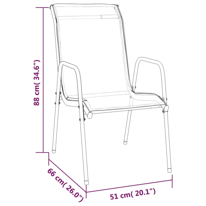 Set mobilier de grădină, 5 piese, negru, oțel și textilenă WALTI