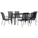 Set mobilier de grădină, 7 piese, negru, oțel și textilenă - WALTI WALTI