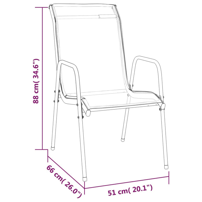 Set mobilier de grădină, 5 piese, negru, oțel și textilenă WALTI