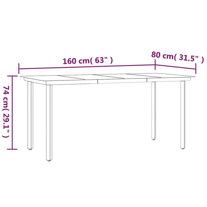 Set mobilier de grădină, 5 piese, negru, oțel și textilenă WALTI