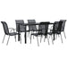 Set mobilier de grădină, 7 piese, negru, oțel și textilenă - WALTI WALTI
