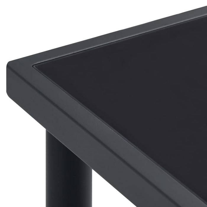 Set mobilier de grădină, 5 piese, negru, oțel și textilenă WALTI