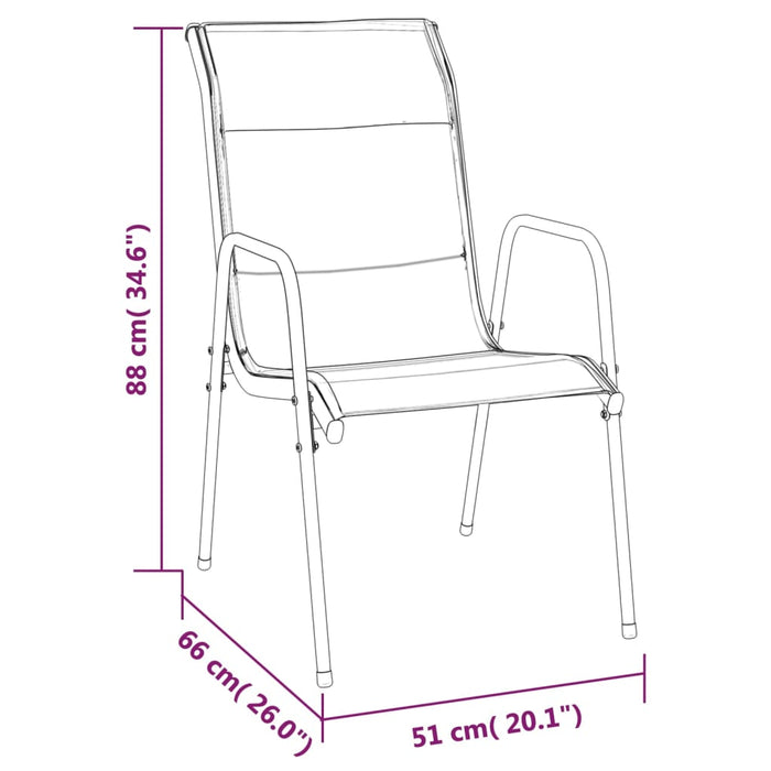 Set mobilier de grădină, 5 piese, negru, oțel și textilenă WALTI