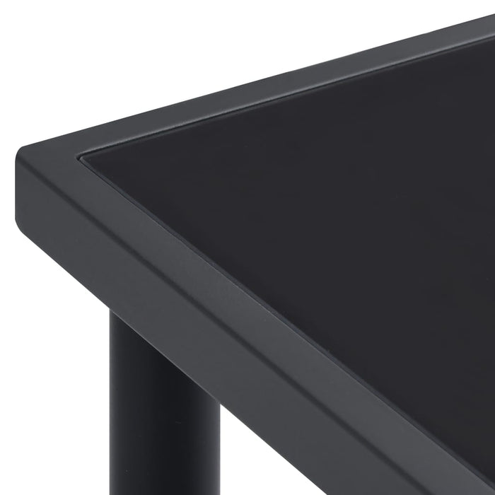 Set mobilier de grădină, 7 piese, negru, oțel și textilenă WALTI