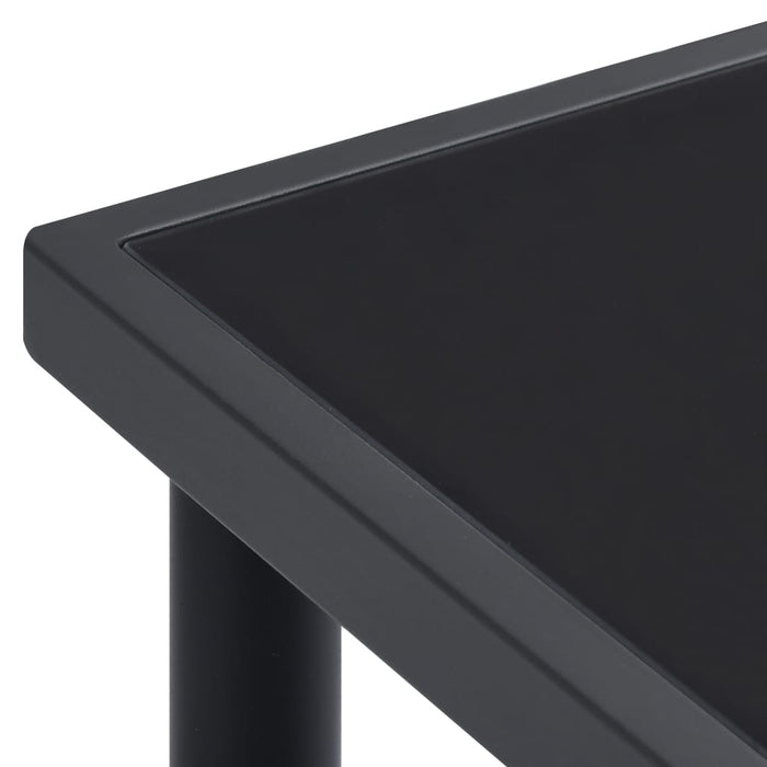 Set mobilier de grădină, 7 piese, negru, oțel și textilenă - WALTI WALTI