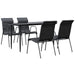 Set mobilier de grădină, 5 piese, negru, oțel și textilenă - WALTI WALTI
