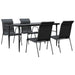 Set mobilier de grădină, 5 piese, negru, oțel și textilenă - WALTI WALTI