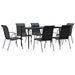 Set mobilier de grădină, 7 piese, negru, oțel și textilenă - WALTI WALTI