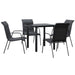 Set mobilier de grădină, 5 piese, negru, oțel și textilenă - WALTI WALTI