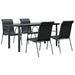 Set mobilier de grădină, 5 piese, negru, oțel și textilenă - WALTI WALTI