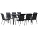 Set mobilier de grădină, 9 piese, negru, oțel și textilenă - WALTI WALTI