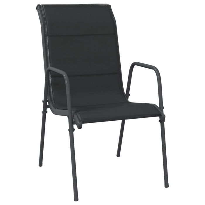 Set mobilier de grădină, 9 piese, negru, oțel și textilenă - WALTI WALTI