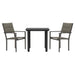 Set mobilier de grădină, 3 piese, negru, textilenă și oțel - WALTI WALTI