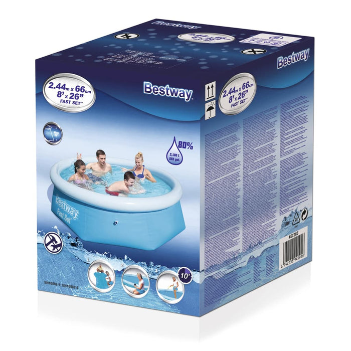 Bestway Piscină gonflabilă Fast Set, 244x66 cm, rotundă, 57265 - WALTI