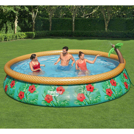 Bestway Set de piscină gonflabilă Fast Set Paradise Palms, 457x84 cm - WALTI