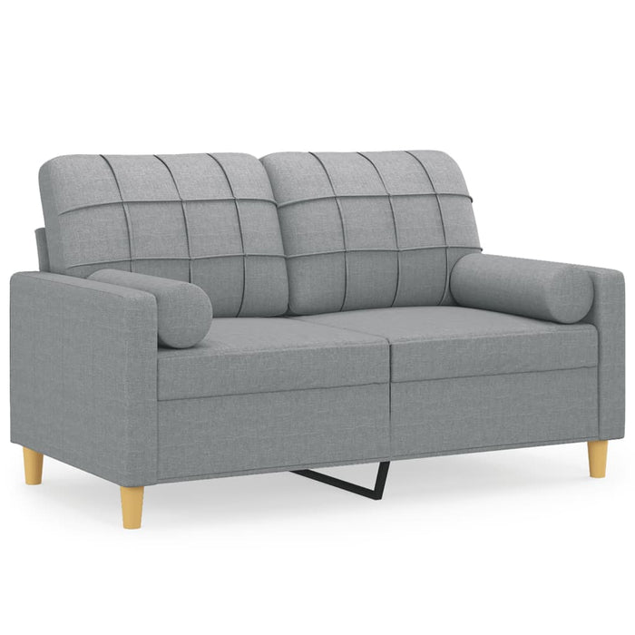 Canapea cu 2 locuri cu pernuțe, gri deschis, 120 cm, textil - WALTI WALTI