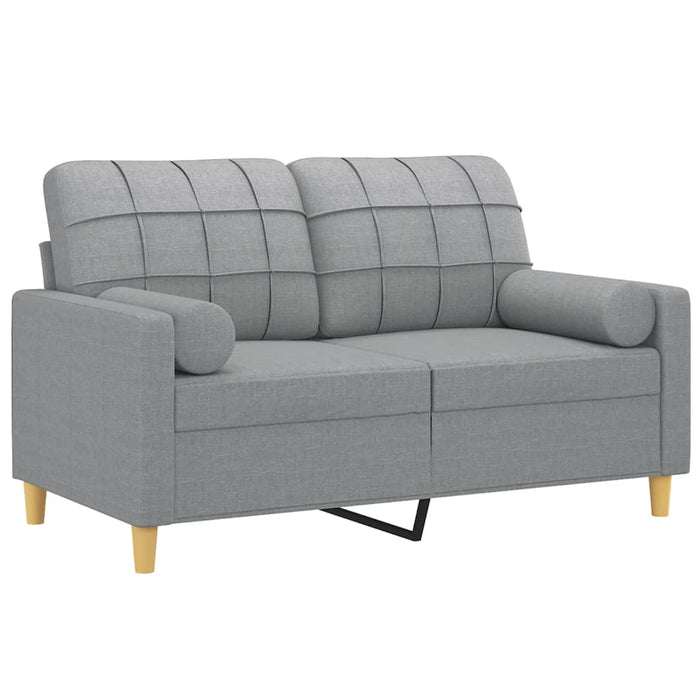 Canapea cu 2 locuri cu pernuțe, gri deschis, 120 cm, textil - WALTI WALTI