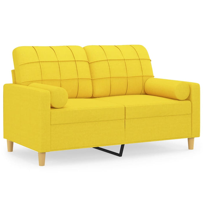 Canapea cu 2 locuri cu pernuțe, galben deschis, 120 cm, textil - WALTI WALTI