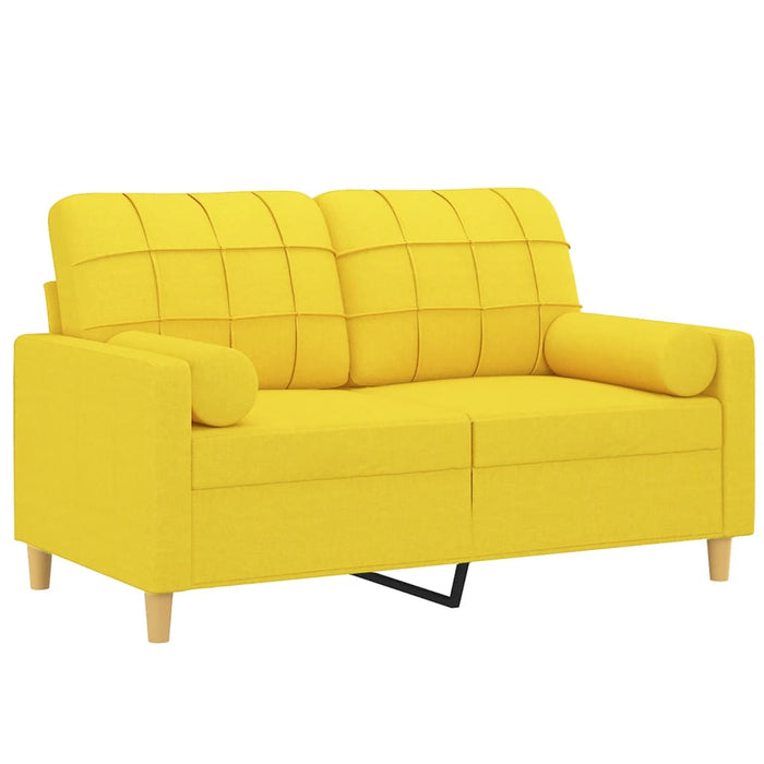 Canapea cu 2 locuri cu pernuțe, galben deschis, 120 cm, textil - WALTI WALTI