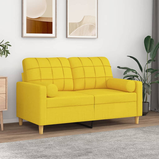 Canapea cu 2 locuri cu pernuțe, galben deschis, 120 cm, textil - WALTI WALTI