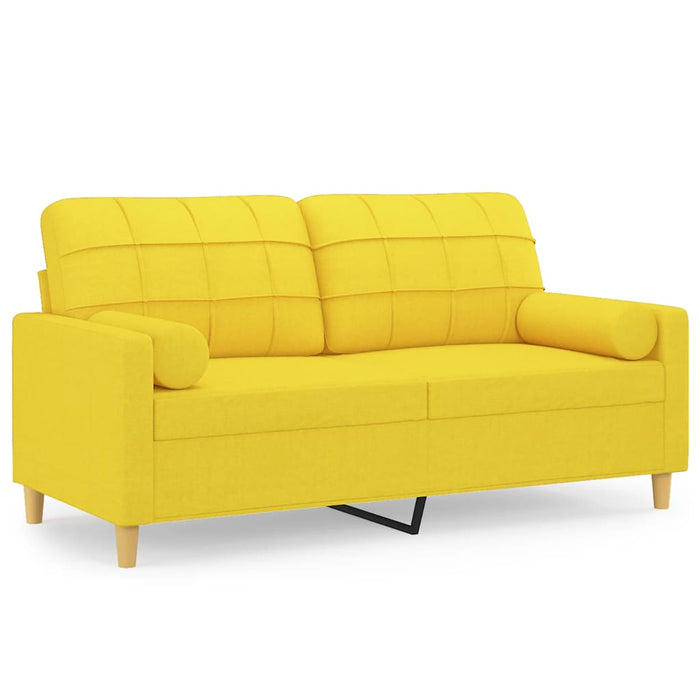 Canapea cu 2 locuri cu pernuțe, galben deschis, 140 cm, textil - WALTI WALTI