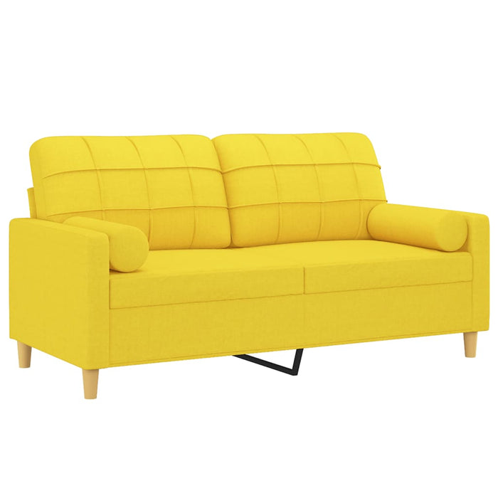 Canapea cu 2 locuri cu pernuțe, galben deschis, 140 cm, textil - WALTI WALTI