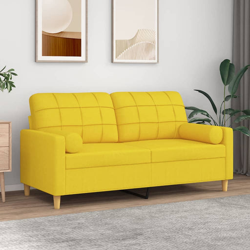 Canapea cu 2 locuri cu pernuțe, galben deschis, 140 cm, textil - WALTI WALTI