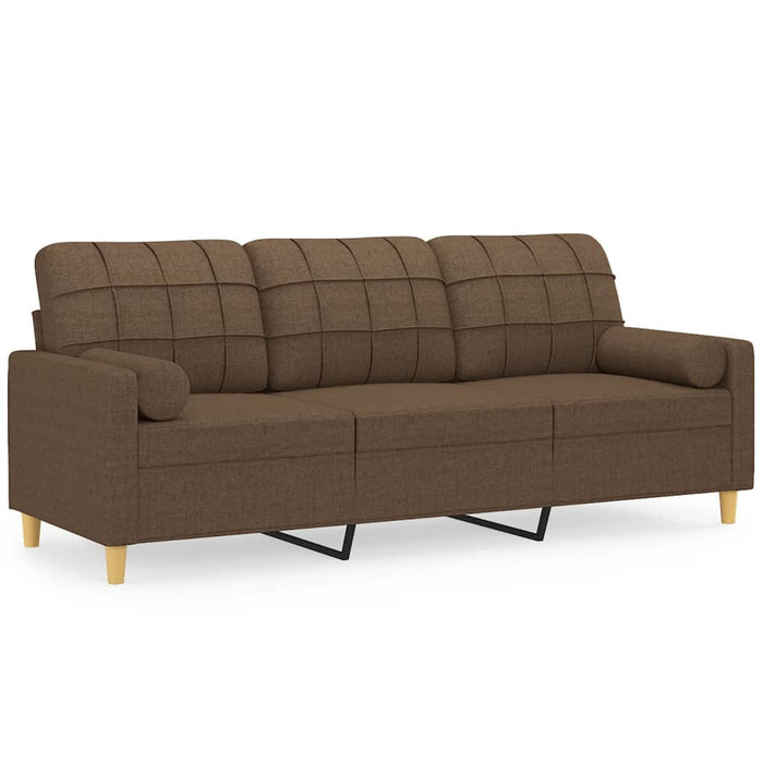 Canapea cu 3 locuri cu pernuțe, maro, 180 cm, textil - WALTI WALTI