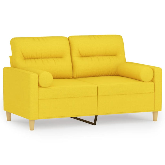 Canapea cu 2 locuri cu pernuțe, galben deschis, 120 cm, textil - WALTI WALTI