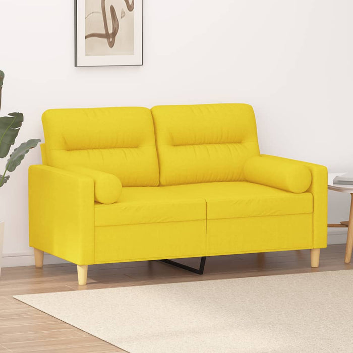Canapea cu 2 locuri cu pernuțe, galben deschis, 120 cm, textil - WALTI WALTI